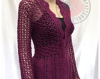 Floral Lace Cardigan - Flory - Crochet PDF Pattern - Sizes S, M, L, XL, 2XL, 3XL - Written pattern in English with US terms Only