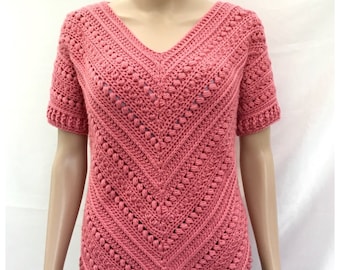 Tunic Sweater Crochet Pattern - Bonnie Tunic - Textured Crochet Top - PDF Download in English ONLY