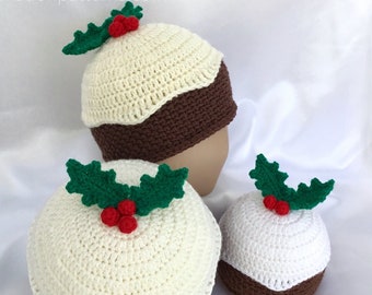 Christmas Pudding Beanie Hat - Crochet Pattern PDF Download - Novelty Festive Xmas Crochet - ENGLISH ONLY