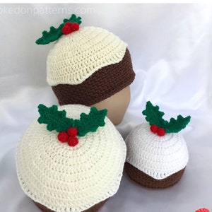 Christmas Pudding Beanie Hat Crochet Pattern PDF Download Novelty Festive Xmas Crochet ENGLISH ONLY image 1