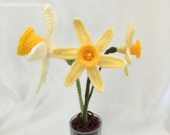 Crochet Daffodils Pattern - Spring Flowers (PDF Download in English Only)