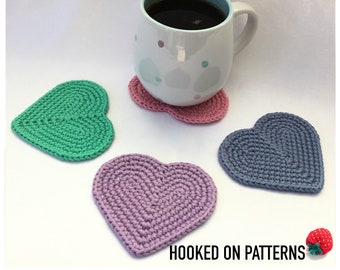 Heart Coaster Crochet Pattern and Heart Basket Crochet Pattern - PDF Download in English ONLY - Valentine's Day Crochet Gift Ideas