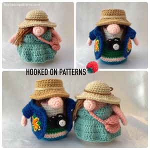 Tourist Gonks Outfit Crochet Patterns - PDF download for the Gonk clothing ONLY - Expansion pack for Santa and Eve Gonk