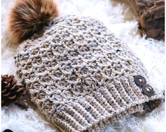 Honeycomb Crochet Beanie Pattern - Unisex Winter Hat (PDF Download in English Only)
