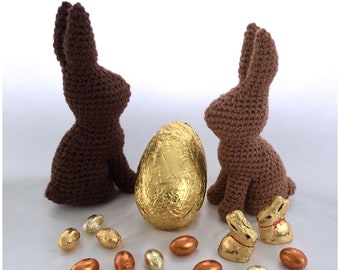 Chocolate Bunny Crochet Pattern - Easter Bunny Crochet PDF Download ONLY - Bunny Amigurumi Crochet Pattern