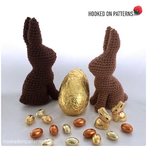 Chocolate Bunny Crochet Pattern Easter Bunny Crochet PDF Download ONLY Bunny Amigurumi Crochet Pattern image 1