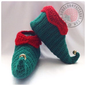 Curly Toes Elf Slipper Shoes Crochet PDF Pattern image 1