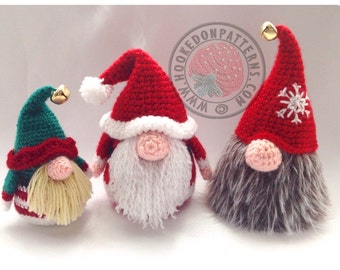 Santa Gonk Christmas Decorations Crochet Pattern - PDF Download in English ONLY - Crochet your own Gnome