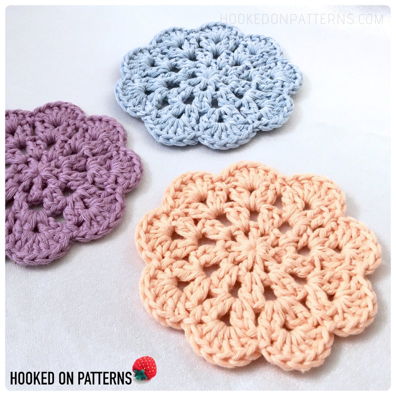 Mandala Coaster Crochet Pattern Happy Scrappy Coasters PDF download in ENGLISH ONLY image 5