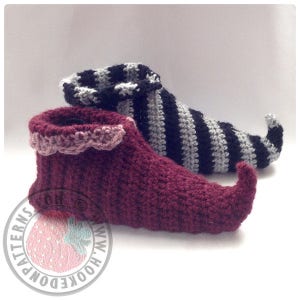 Curly Toes Elf Slipper Shoes Crochet PDF Pattern image 5