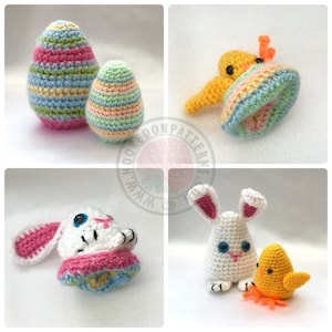 Easter Egg Flips Bunny and Chick Crochet Pattern - PDF Download in English Only