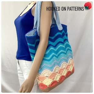 Sea Shells Beach Bag Crochet Pattern Crochet Tote Bag PDF Pattern Download in ENGLISH ONLY image 6