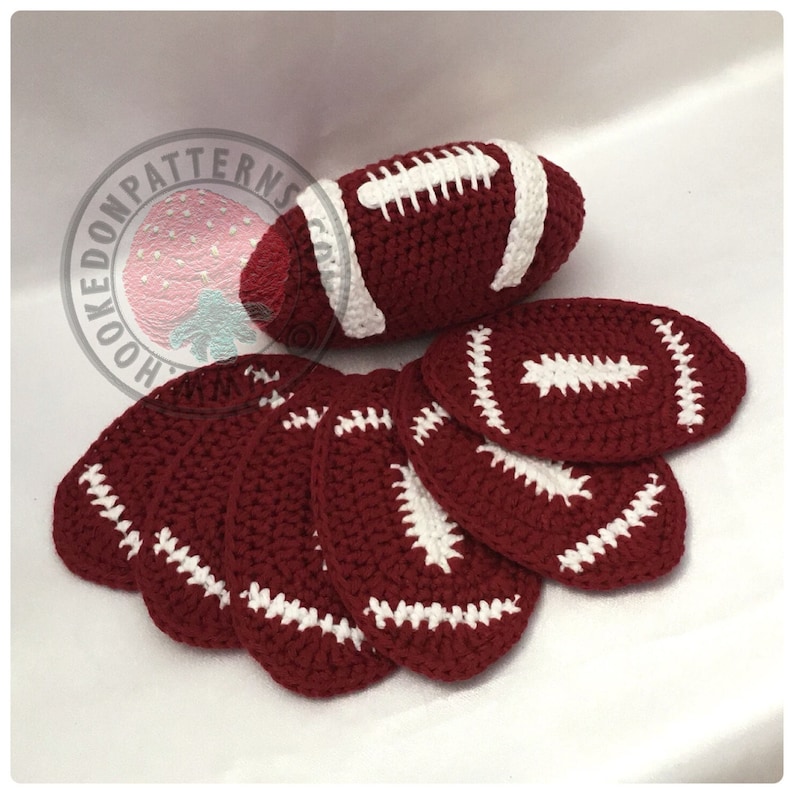 Football Coaster Set American Crochet Pattern PDF Download in English Only image 1