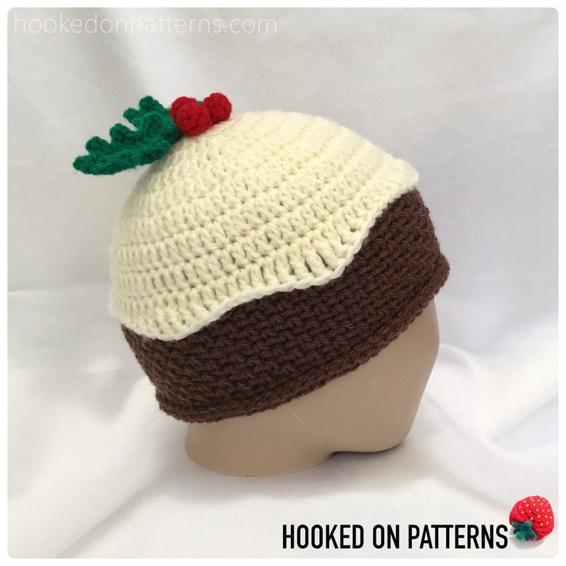 Christmas Pudding Beanie Hat Crochet Pattern PDF Download Novelty Festive Xmas Crochet ENGLISH ONLY image 4