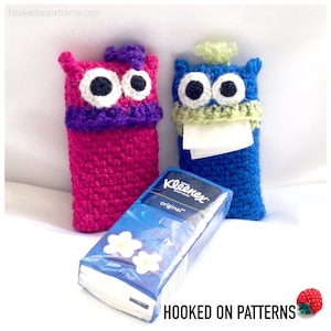 Tissue Monsters - Fun pocket tissue covers- Crochet PDF Pattern - English ONLY