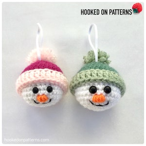 Crochet Snowman Bauble Pattern PDF Pattern Digital Download in English Only Festive Tree Decorations Christmas Crochet Ideas image 4