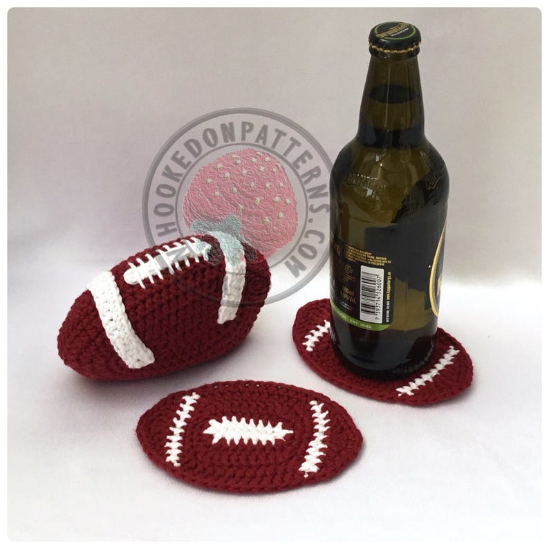 Football Coaster Set American Crochet Pattern PDF Download in English Only image 4