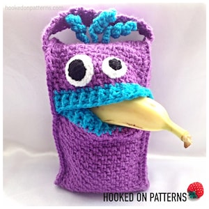 Lunch Monsters - Lunch Bag - Crochet PDF Pattern in ENGLISH ONLY