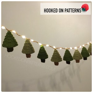 Crochet Pattern Christmas Tree Garland Mini Tree Ornaments Xmas Decorations PDF Download ONLY image 4