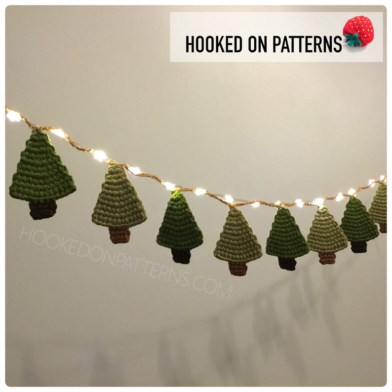 Crochet Pattern Christmas Tree Garland Mini Tree Ornaments Xmas Decorations PDF Download ONLY image 4