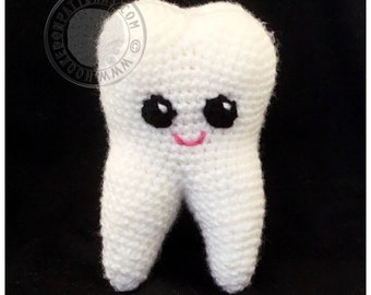 Sweet Tooth Amigurumi Crochet Pattern - Tooth Fairy Buddy Coin Keeper - Crochet PDF Pattern Download in ENGLISH ONLY