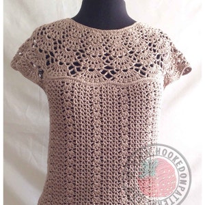 Bellissa Tucked Hem Top Size S, M, L, XL, 2XL, 3XL Crochet Pattern PDF Download in ENGLISH Only 画像 4