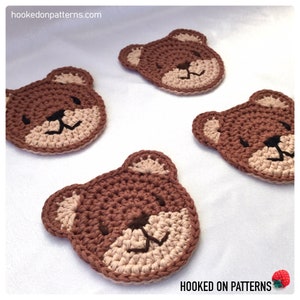 Teddy Bear Coasters Crochet Pattern PDF download in ENGLISH ONLY Bear Shaped Crochet Coasters for Children and Parties image 7