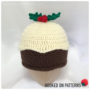 Christmas Pudding Beanie Hat Crochet Pattern PDF Download Novelty Festive Xmas Crochet ENGLISH ONLY image 2