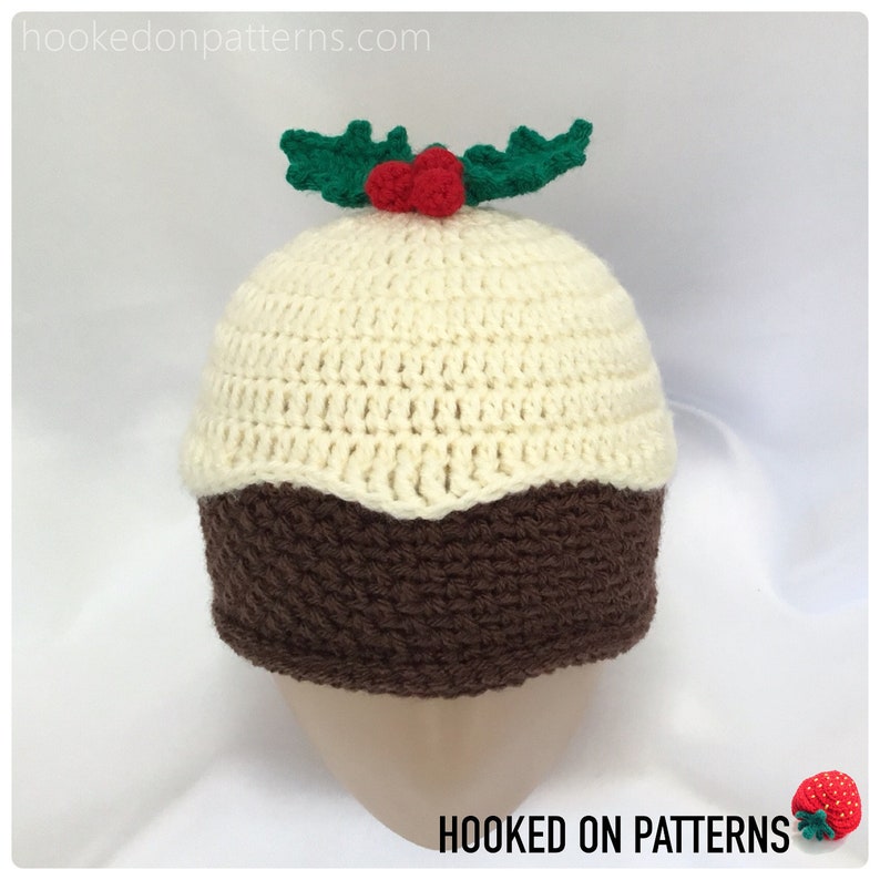 Christmas Pudding Beanie Hat Crochet Pattern PDF Download Novelty Festive Xmas Crochet ENGLISH ONLY image 2