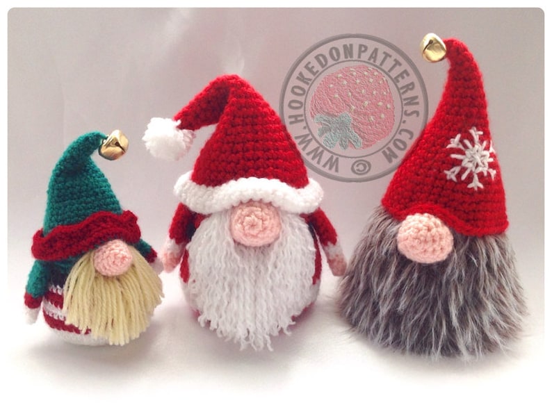 Santa Gonk Christmas Decorations  Crochet PDF Pattern image 1