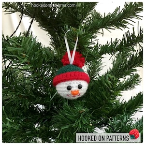 Crochet Snowman Bauble Pattern PDF Pattern Digital Download in English Only Festive Tree Decorations Christmas Crochet Ideas image 9