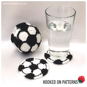 Football Coaster Set - Soccer - Crochet PDF Pattern - English ONLY