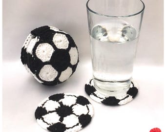 Football Coaster Set - Soccer - Crochet PDF Pattern - English ONLY