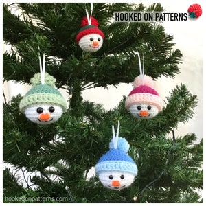 Crochet Snowman Bauble Pattern PDF Pattern Digital Download in English Only Festive Tree Decorations Christmas Crochet Ideas image 3