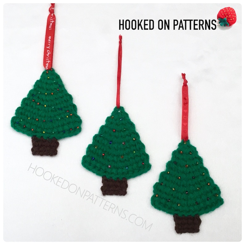 Crochet Pattern Christmas Tree Garland Mini Tree Ornaments Xmas Decorations PDF Download ONLY image 2