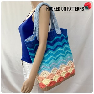 Sea Shells Beach Bag Crochet Pattern Crochet Tote Bag PDF Pattern Download in ENGLISH ONLY image 2