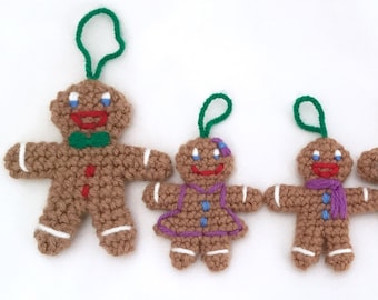 Gingerbread Christmas Ornaments Crochet Pattern - Festive Cookie Decorations (PDF Download in English Only)