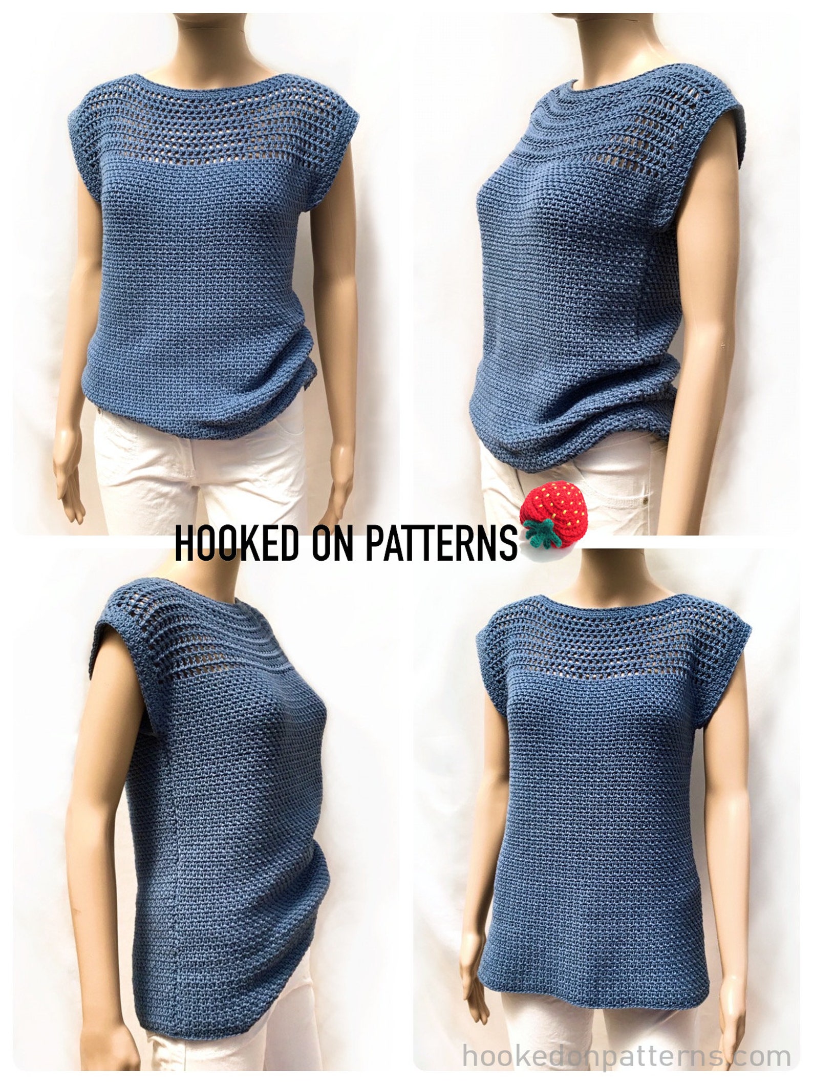 Summer Top Crochet Pattern Aviva Mesh Top Tee Beginner - Etsy