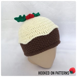 Christmas Pudding Beanie Hat Crochet Pattern PDF Download Novelty Festive Xmas Crochet ENGLISH ONLY image 3