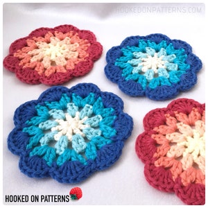 Mandala Coaster Crochet Pattern Happy Scrappy Coasters PDF download in ENGLISH ONLY image 4