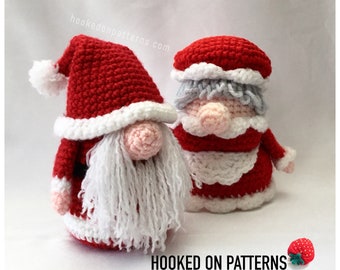 Mr and Mrs Gonk Bundle Set - Santa Gonk plus Christmas Eve Gonk for a discounted bundle price - Crochet Pattern PDF eBook Download Only