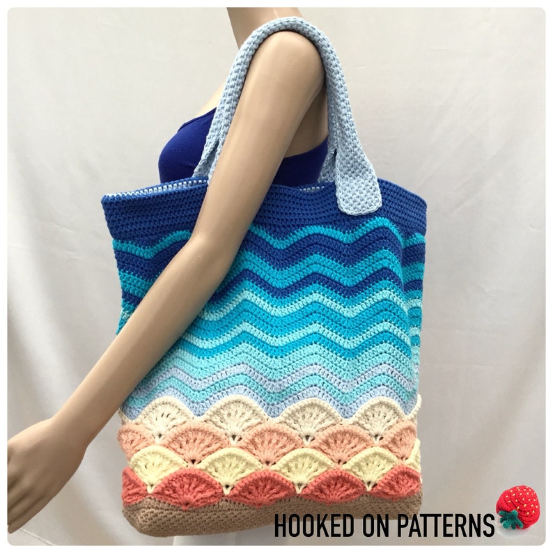 Sea Shells Beach Bag Crochet Pattern Crochet Tote Bag PDF Pattern Download in ENGLISH ONLY image 4