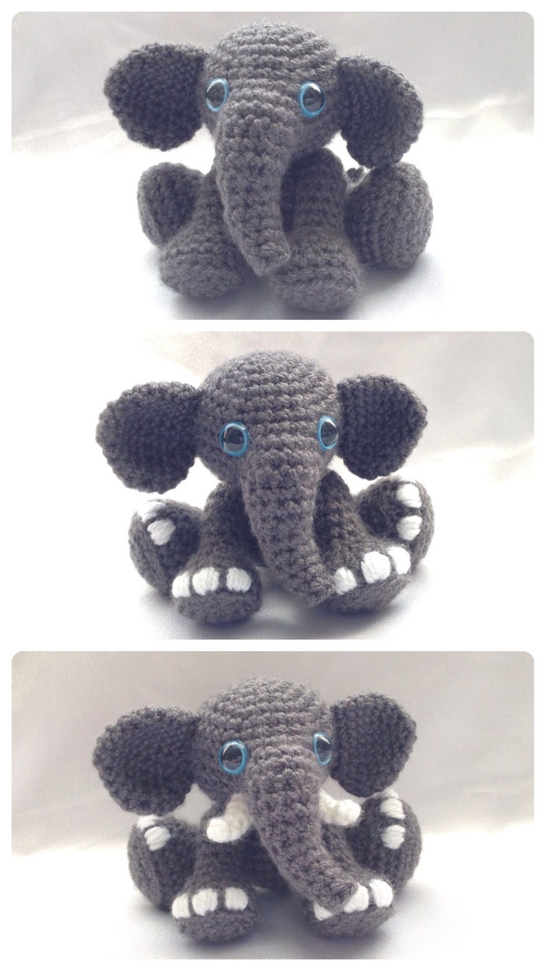 Amiani Tembo the Elephant amigurumi cute stuffed animal toy Crochet PDF Pattern in English ONLY image 5