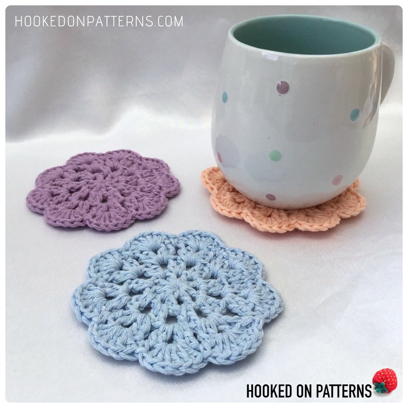 Mandala Coaster Crochet Pattern Happy Scrappy Coasters PDF download in ENGLISH ONLY image 6