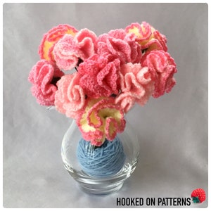 Bouquet of Carnation Flowers Carnations Crochet Flower Pattern Crochet PDF Download ONLY image 3