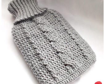 Cozy Cable Hot Water Bottle Cover Crochet Pattern - PDF Digital Download in English ONLY