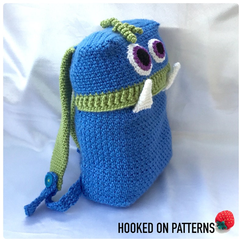 Knapsack Monsters Crochet Backpack Crochet Pattern PDF Download Only Fun Back to School Bag Crochet Pattern image 4