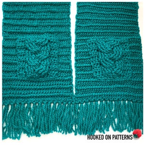 Crochet Pattern PDF download Super Chunky Textured Scarf with Cable Stitch Pockets Stylish Oversized Scarf image 4