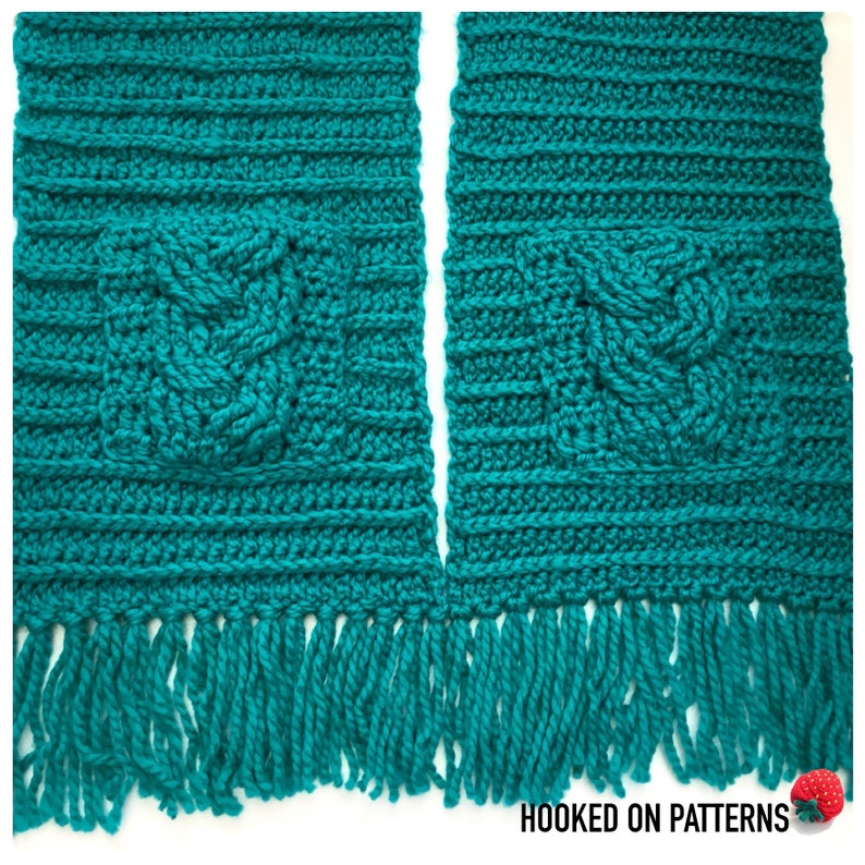 Crochet Pattern PDF download Super Chunky Textured Scarf with Cable Stitch Pockets Stylish Oversized Scarf image 4