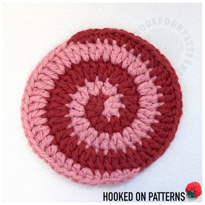 Candy Swirl Coasters Spiral Coaster Crochet Pattern Crochet PDF Pattern Download in English ONLY image 4